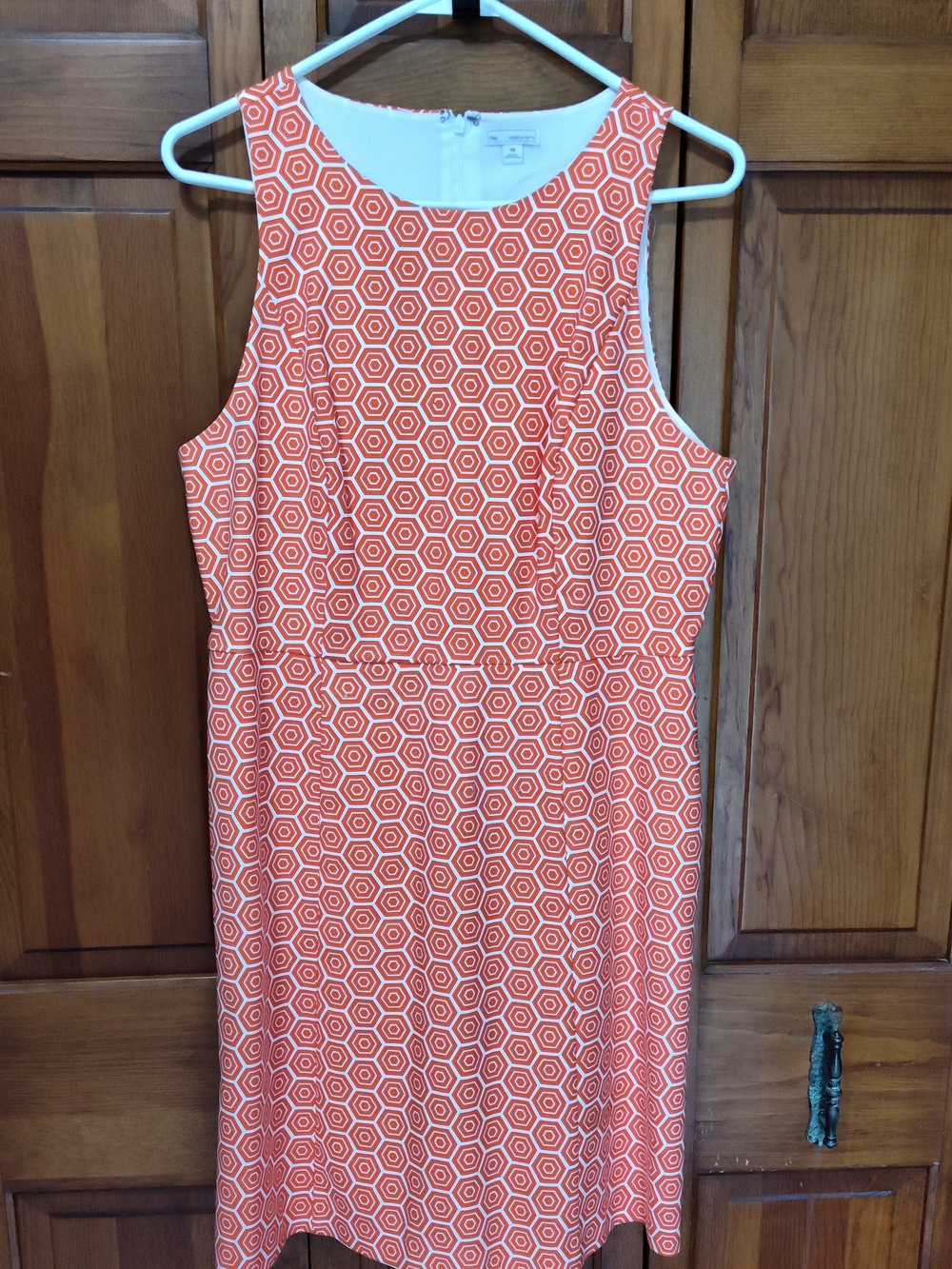 GAP Geometric Pattern Fitted Sheath Midi Dress Size 10